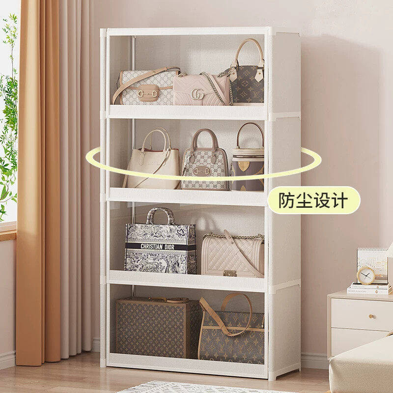 包包收纳神器展示柜置物架落地家用娃娃公仔整理架防尘盒包柜架子