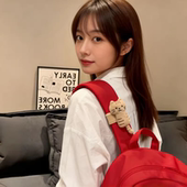 女生背包双肩包可爱玩偶肩带装 饰高级感书包挂件书包带玩偶小公仔