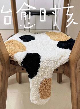 三花猫坐垫椅子垫防屁股痛家用换鞋凳垫服装奶茶商铺装饰植绒垫子