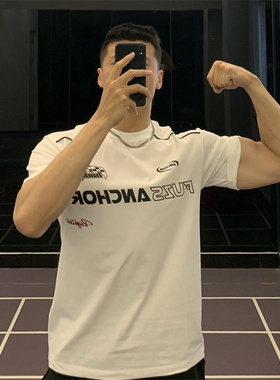 irontrap赛车运动短袖T恤健身衣服男速干纯棉训练服美式宽松夏季