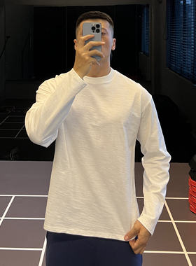 IRONTRAP240G竹节棉长袖透气排汗T恤运动健身衣服纯色打底衫秋冬