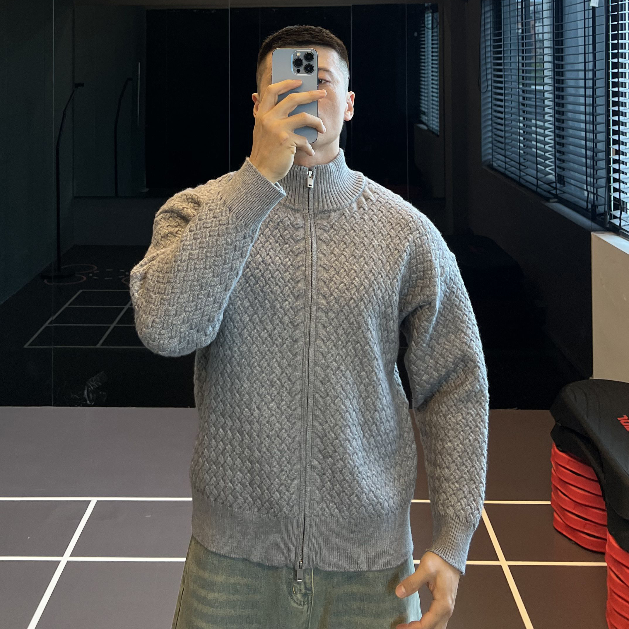 藤编花股重磅卫衣外套男保暖毛衣