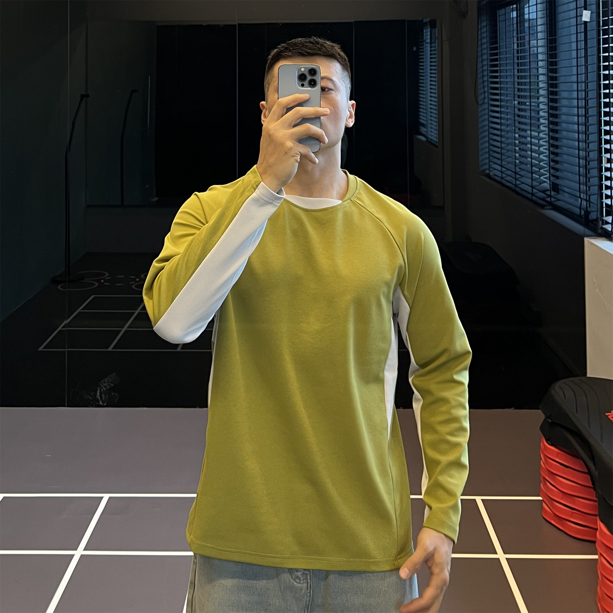 7A抗菌拼接撞色速干长袖男士吸湿