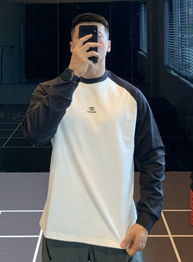 IRONTRAP美式撞色运动t恤男训练健身衣速干长袖透气打底衫秋冬季