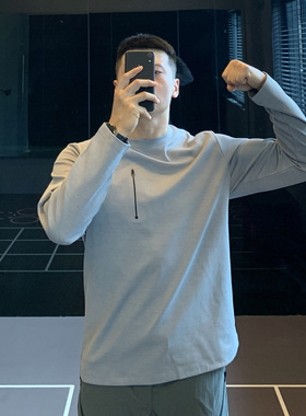 IRONTRAP简约轻潮男士速干t恤户外运动秋季薄款圆领长袖跑步上衣