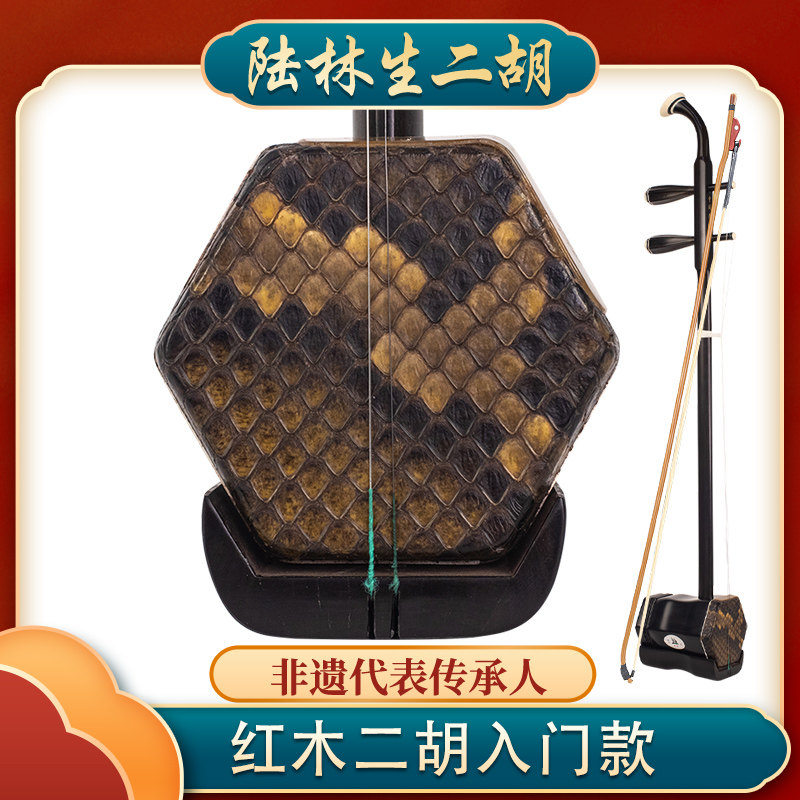 陆林生二星红木二胡厂家直销成人入门乐器旗舰店正品胡琴全套配件
