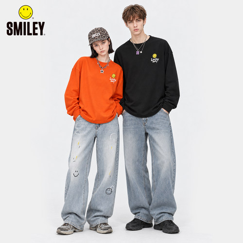 SMILEY秋冬情侣宽松套头卫衣
