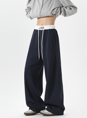 马吉拉美式高街复古重磅弯刀卫裤男春秋新款宽松直筒阔腿休闲运动