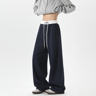 马吉拉美式高街复古重磅弯刀卫裤男春秋新款宽松直筒阔腿休闲运动