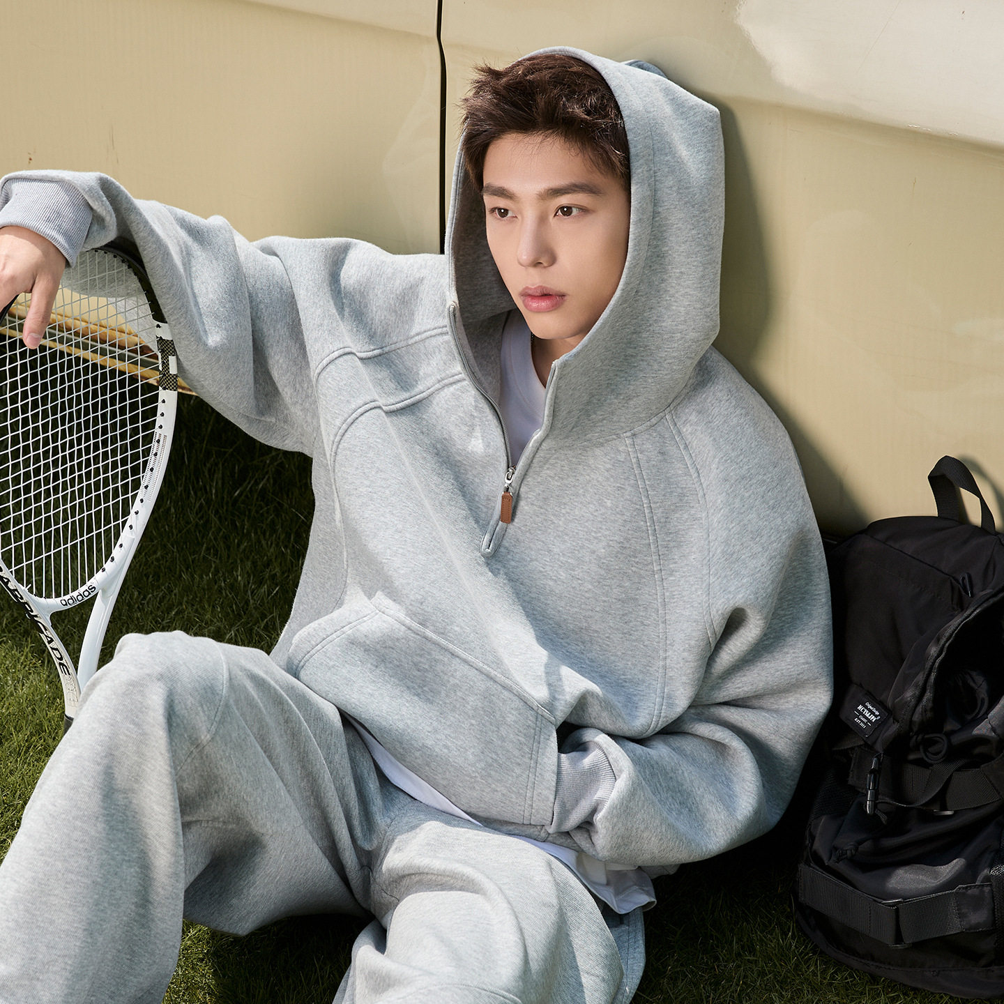 立体分割结构380g重磅半拉链卫衣