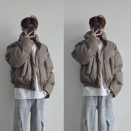 pu皮棉服男冬季美式高街潮牌痞帅