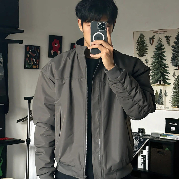 美式教练夹克男款春秋季立领