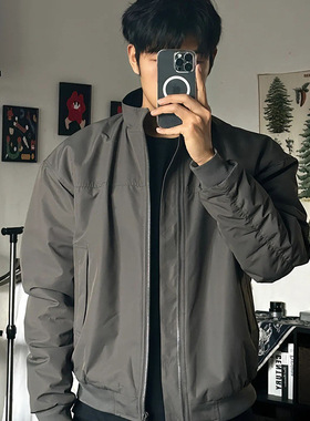 美式教练夹克男款春秋季立领机车棒球服短款三防飞行员休闲外套潮