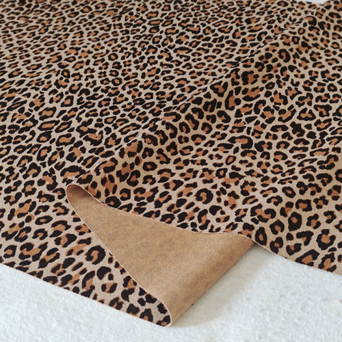 麂皮绒欧美风经典小豹纹印花布料