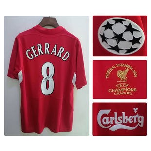 2005欧冠决赛8号杰拉德签名球衣印签名复古足球服Signed Jersey