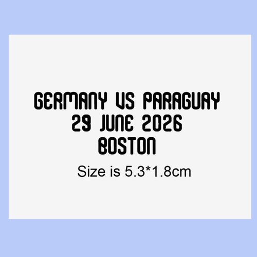 2026德国对阵巴拉圭对赛Germany Match Details热转印印号小字