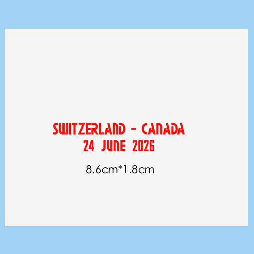 2026加拿大对阵瑞士对赛Canada Match Details热转印烫画印字小字