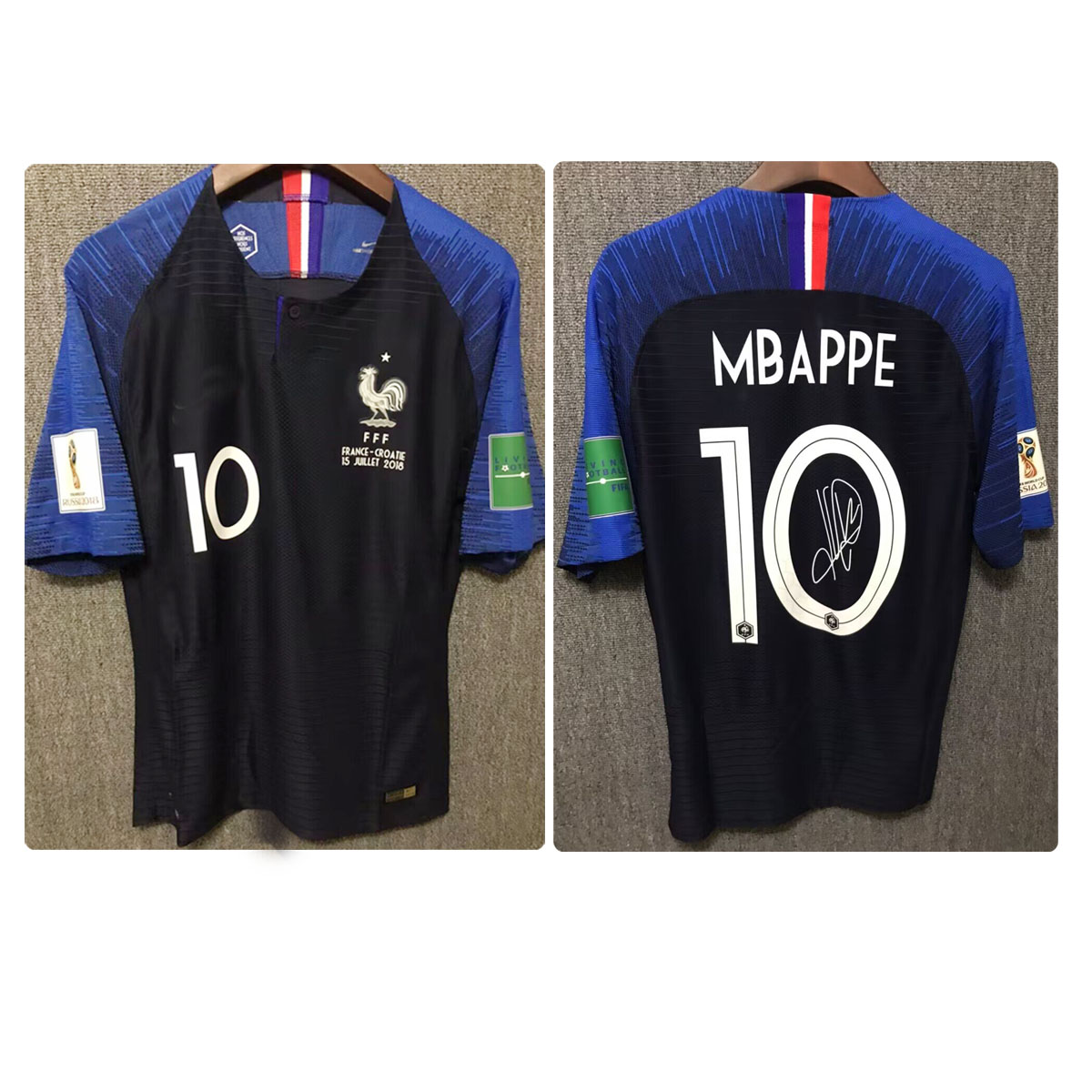 2018  #10 MBAPPE Signed Jersey Print Signature
