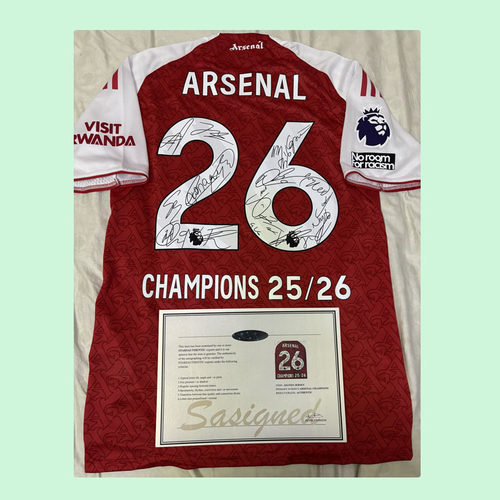 2026 Arsenal Champions Jersey Signature 阿仙奴签名版球员球衣