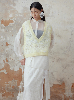 MAO MART原创｜春秋宽松马海毛休闲显瘦时尚无袖针织马甲背心