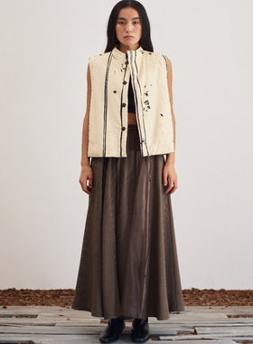 MAO MART原创｜秋冬纯棉休闲无袖印花棉马甲背心女