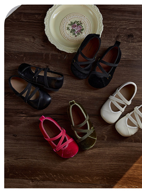 DuoReMi新款BR2458时尚Z字形绒面皮鞋软底BR2501纯色皮面公主童鞋