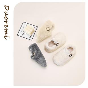 Duoremi秋冬新款BR2477毛绒面保暖软底棉鞋简约舒适外穿毛毛鞋