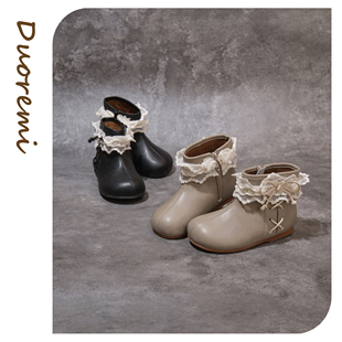 洋气防滑女童软底棉短靴加厚小香风 国风款 Duoremi新款 25AW25冬季