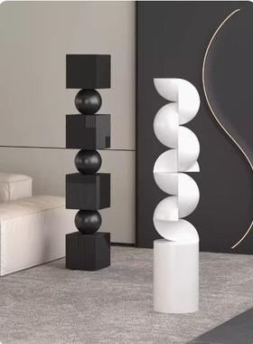艺贝子无尽之柱落地摆件酒店雕塑售楼处走了玄关空间软装抽象异形