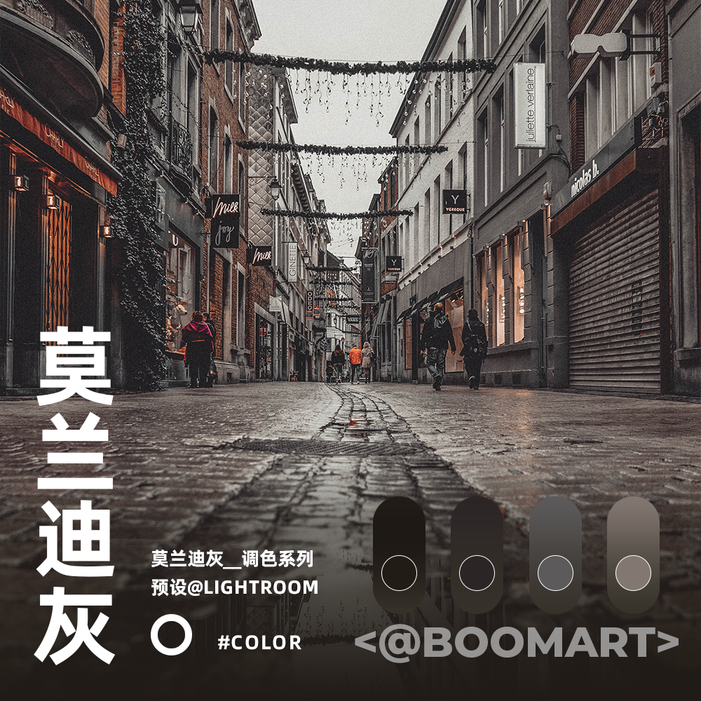 LR预设莫兰迪高级灰街拍旅拍风景FCPX手机PS滤镜PR调色达芬奇LUT