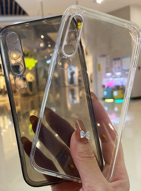 适用于华为p30手机壳透明p30pro软套直边硅胶p30水墨灰色高级感超薄男女款huawei防摔p30pro镜头全包保护壳