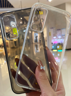 适用于华为荣耀30手机壳透明荣耀30pro软套直边硅胶荣耀30s水墨灰色超薄男女款防摔镜头高级感全包保护壳