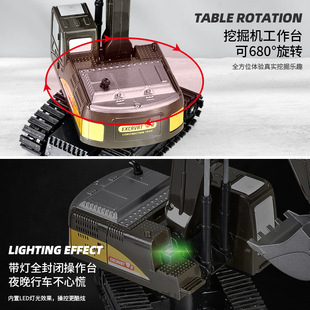 通道遥控工程车玩具礼品男孩摆摊挖土机挖掘机儿童商超12合金玩具