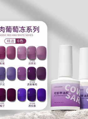 2026年新款冰透葡萄香芋梅子透紫色指甲油胶美甲专用小套系光疗胶
