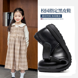 女童皮鞋黑色学院儿童皮鞋小学生演出鞋表演公主学生软底单鞋校鞋