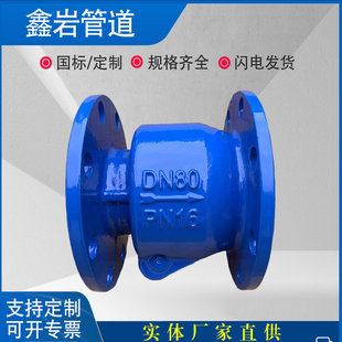 排污单向阀 铸铁立式 旋启式 DN65 100 H44X 16新型橡胶瓣止回阀