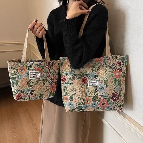 楠小姐大容量国风亚麻托特包