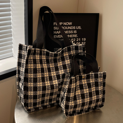 高中生上课帆布包包女2023新款大容量通勤托特包女ins大学生上课