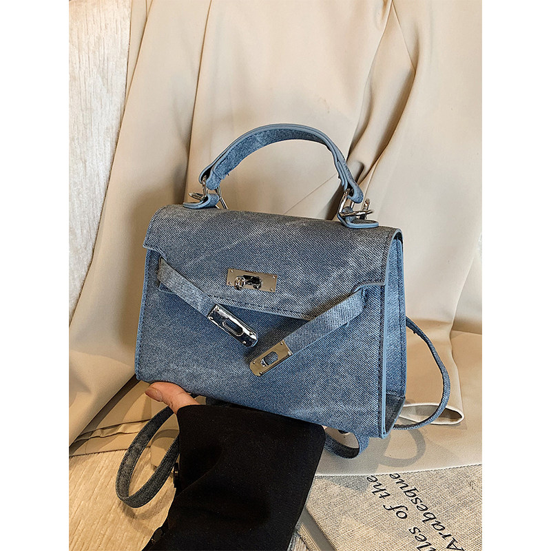 楠小姐高级感牛仔凯莉包女2026春季新款百搭时尚手提斜挎小方包女,箱包皮具/热销女包/男包,小方包,淘宝优惠券,粉丝福利购,淘宝优惠卷