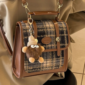 复古百搭斜挎包高级感单肩手提包 小众通勤双肩背包女2025新款