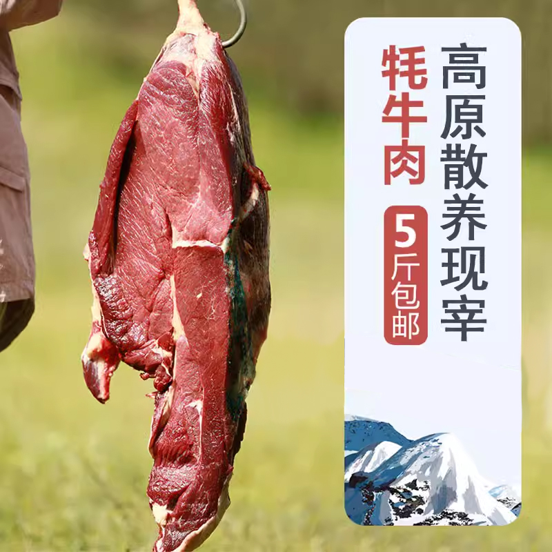 国产高原散养牦牛肉新鲜农家散养草饲低脂健身牛肉现杀真装空运包