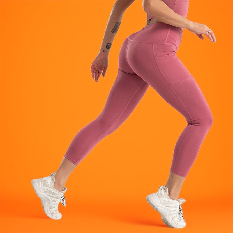 肥小棉品牌舒适无标时尚健身裤女蜜桃高腰提臀弹力运动紧身瑜伽裤