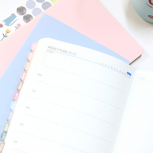轻听A5自填日期周历手册DAYFREE1周2页WEEKS周计划本软皮方格定制