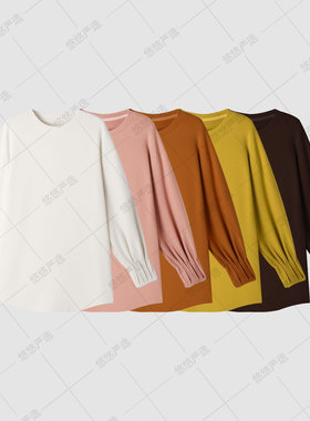 【4.0加厚版羊脂玉】双面磨毛 捏褶圆领打底衫 可机洗