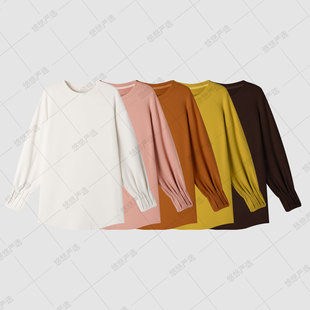 双面磨毛 羊脂玉 捏褶圆领打底衫 4.0加厚版