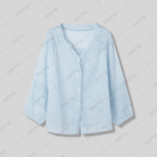【卷王大宠粉】盛夏可穿 100%苎麻蕾丝休闲上衣