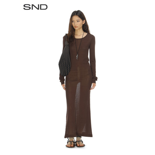 SNDSS26圆领长袖连衣裙女款