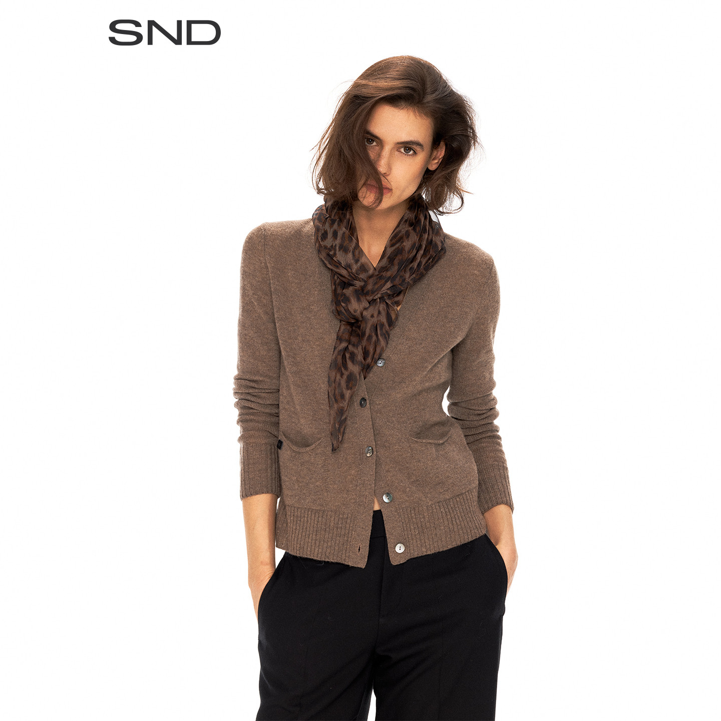 【FaxCopyExpress  设计师品牌】SND SS26 经典V领复古卷边开衫