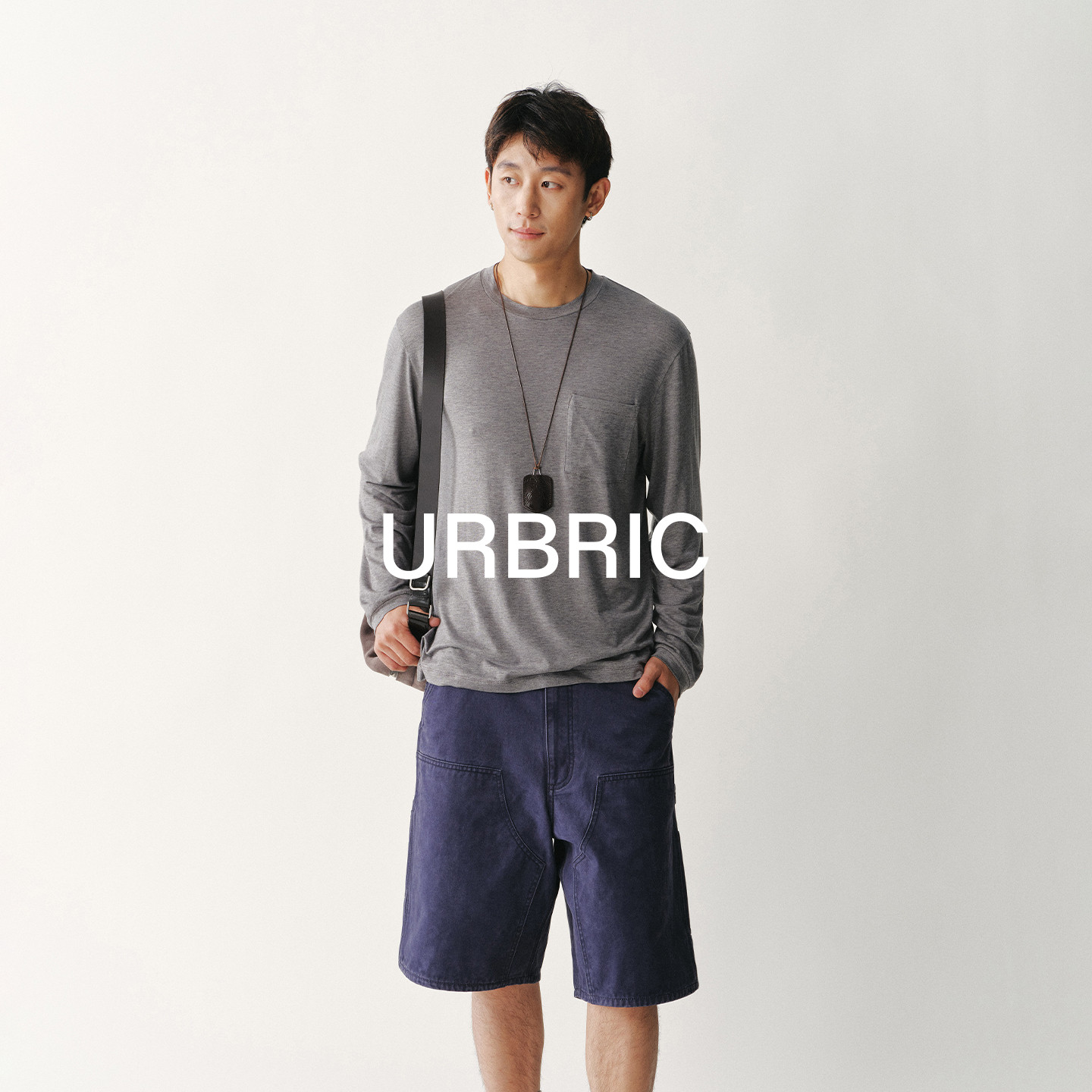 URBRIC &middot; 莱赛尔澳洲绵羊毛混纺口袋设计休闲长袖T恤男女同款