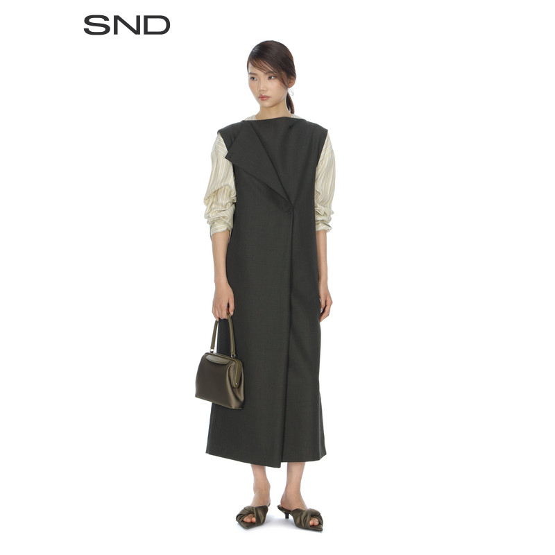 【CARVEN 设计师品牌】SND PS26 粒面直筒连衣裙女款